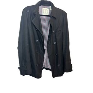 Troy Smith for D Black Jacket Size Medium Double-Breasted Casual Utility